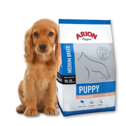 ARION Original Puppy Medium Breed Saumon Et Riz 12kg+ Surprise Gratuit Pour Votre Chien