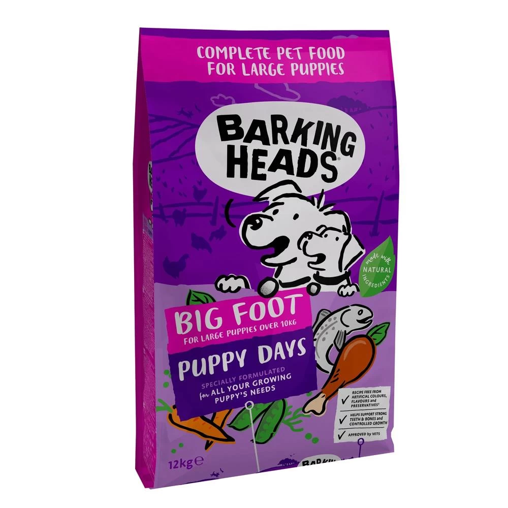 Barking Heads Big Foot Puppy Days Pour Chiots De Grande Race 12kg 3 Barking Heads Big Foot Puppy Days Pour Chiots De Grande Race 12kg