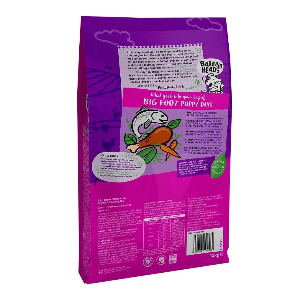 Barking Heads Big Foot Puppy Days Pour Chiots De Grande Race 12kg 4 Barking Heads Big Foot Puppy Days Pour Chiots De Grande Race 12kg – Image 2