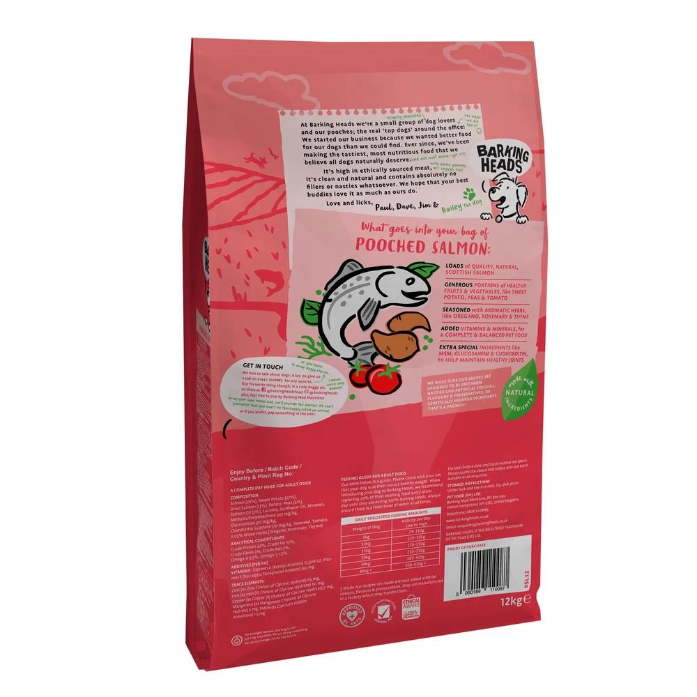 Barking Heads Pooched Saumon Pour Tous Les Chiens Adultes 12kg 4 Barking Heads Pooched Saumon Pour Tous Les Chiens Adultes 12kg – Image 2