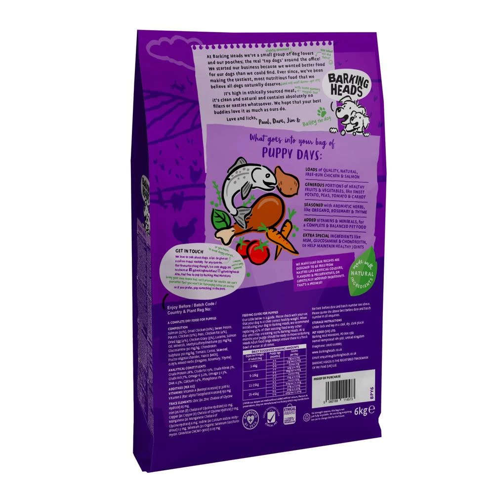 Barking Heads Puppy Days Pour Chiots 6kg 4 Barking Heads Puppy Days Pour Chiots 6kg – Image 2