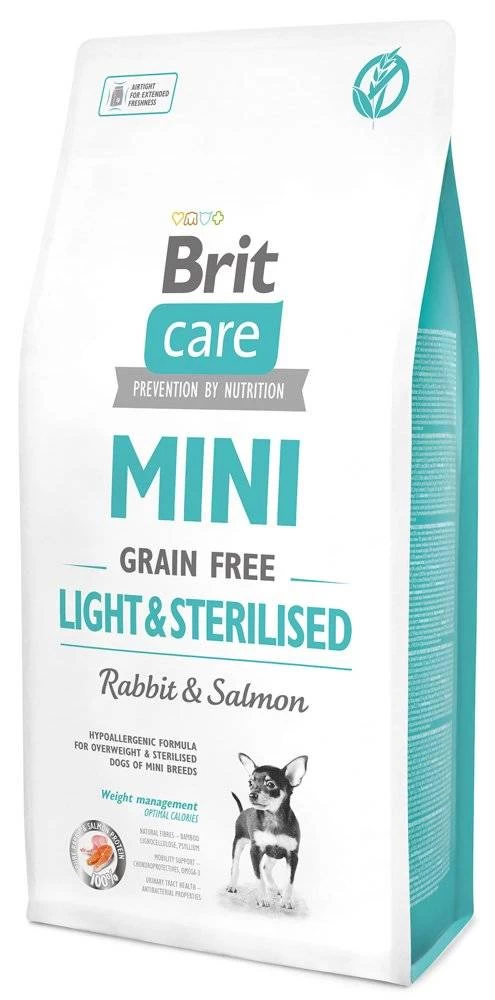 Brit Care Mini Grain Free Light & Sterilized Avec Lapin Et Saumon 2kg 3 Brit Care Mini Grain Free Light & Sterilized Avec Lapin Et Saumon 2kg