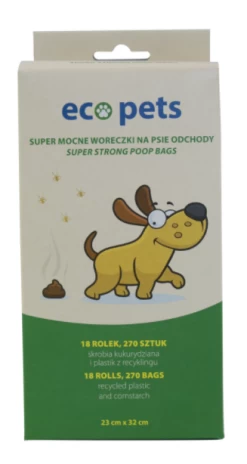 ECO PETS Sacs à Déjections écologiques 270 Pcs ( 18x15)