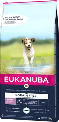 EUKANUBA Puppy&Junior Small/Medium Sans Céréales 12kg +Surprise Gratuite Pour Votre Chien