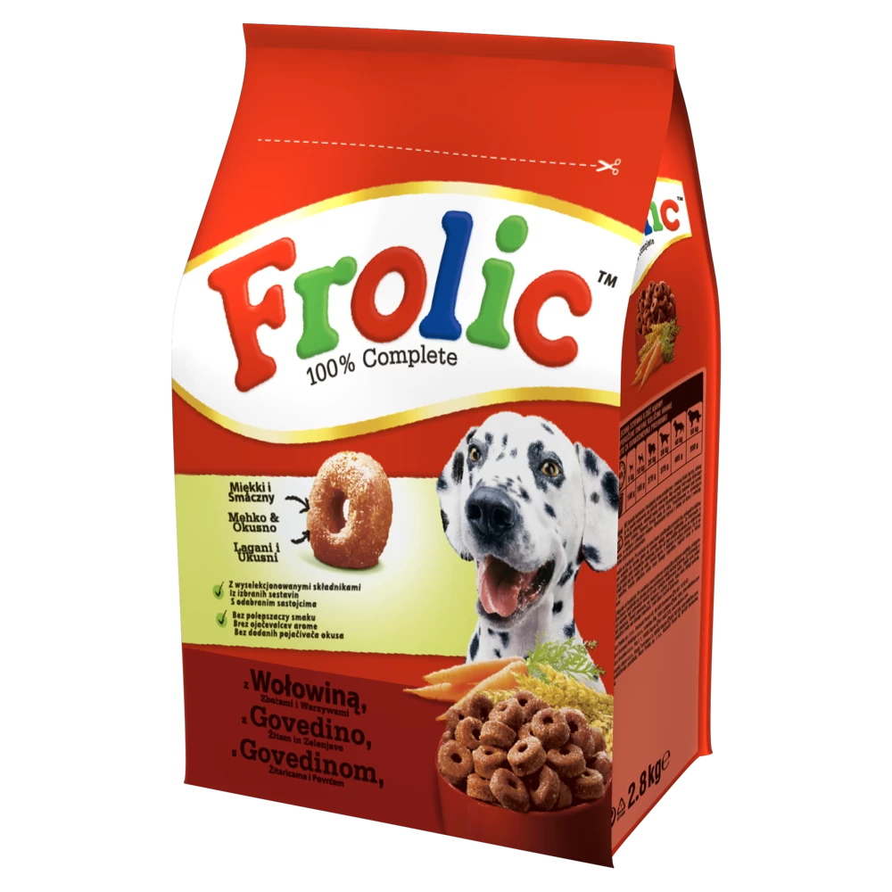 FROLIC Croquettes Pour Chiens Au Bœuf, Légumes Et Céréales 2,8kg 3 FROLIC Croquettes Pour Chiens Au Bœuf, Légumes Et Céréales 2,8kg