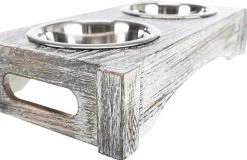 Trixie Ensemble De Bols En Bois/acier 36x7x19cm -L'effet animalerie de la maison. fre pl Trixie Ensemble de bols en bois acier 36x7x19cm 11695 3