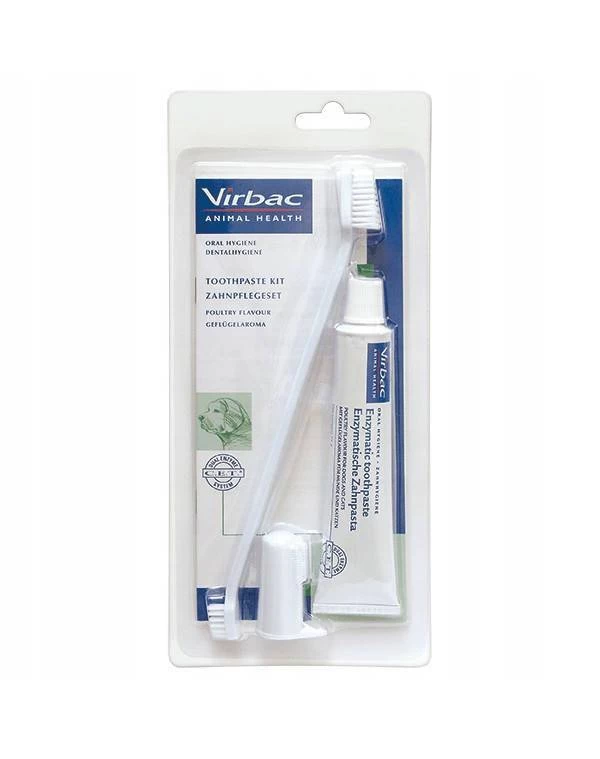 VIRBAC Kit Dentaire Pour Chiens (pâte + Brosse à Dents) 70g 3 VIRBAC Kit Dentaire Pour Chiens (pâte + Brosse à Dents) 70g